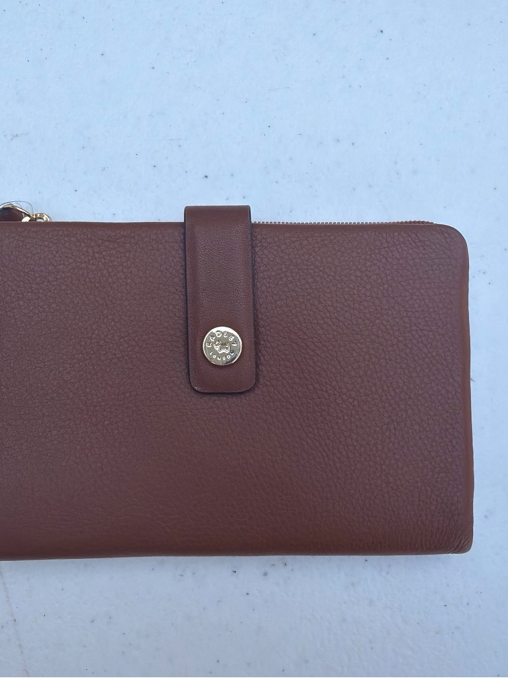 RADLEY LONDON Brown Leather Zip Around Wallet with Snap Tab